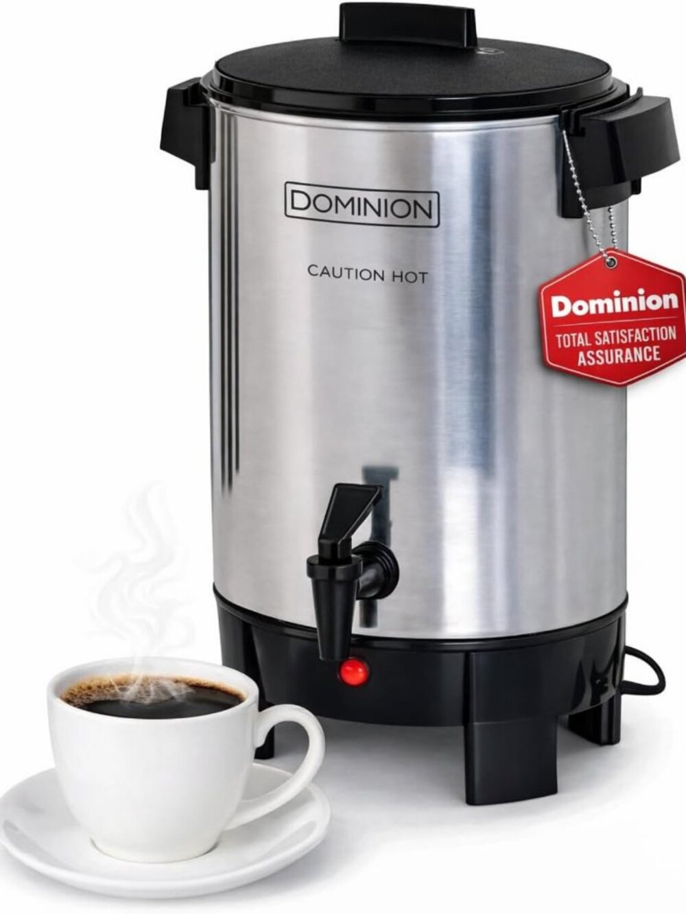 30-Cup Coffee Urn - Aluminum Hot Water Dispenser for Quick Brewing - Perfect for